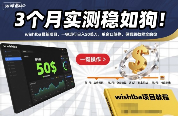 3个月实测稳如狗！wishlba最新项目，一键运行日入50美刀，单窗口躺挣，保姆级教程全给你【揭秘】-网赚项目平台