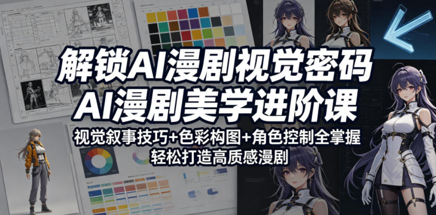 解锁AI漫剧视觉密码,AI漫剧美学进阶课,视觉叙事技巧+色彩构图+角色控制全掌握,轻松打造高质感漫剧(更新)-网赚项目平台