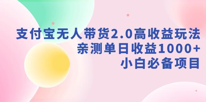 支付宝无人带货2.0高收益玩法，亲测单日收益1000+，小白必备项目-网赚项目平台