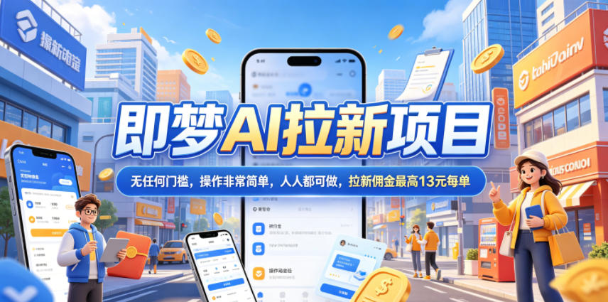 2026年即梦AI拉新项目最新玩法，无任何门槛，操作非常简单，人人都可做，拉新佣金最高13米每单(更新07月25日)-网赚项目平台