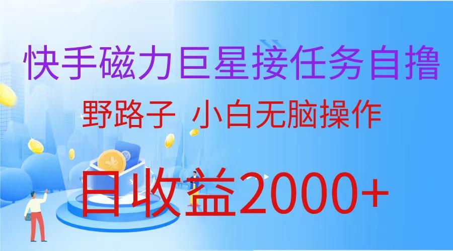 (9985期)(蓝海项目)快手磁力巨星接任务自撸，野路子，小白无脑操作日入2000+-网赚项目平台