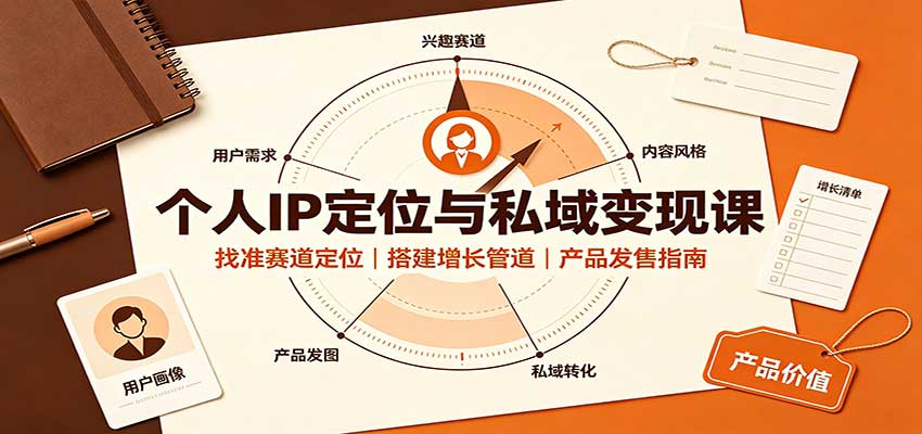 个人IP定位与私域变现课：找准赛道定位，搭建增长管道，产品发售指南-网赚项目平台
