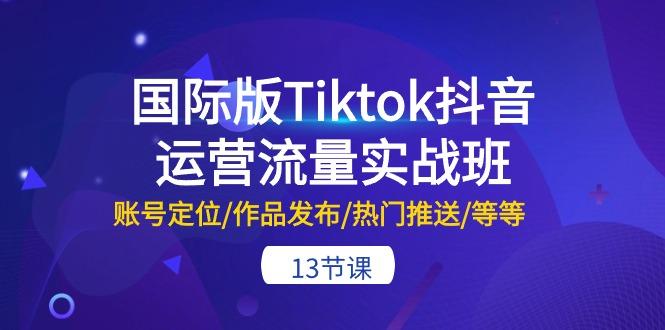 国际版Tiktok抖音运营流量实战班：账号定位/作品发布/热门推送/等等-13节-网赚项目平台