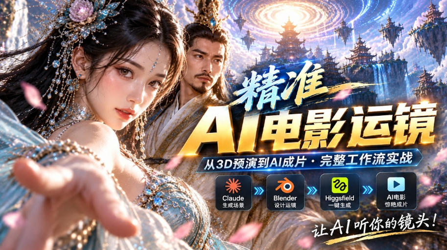 AI视频终于能精准运镜了！Claude+Blender+Higgsfield免费插件实测-网赚项目平台
