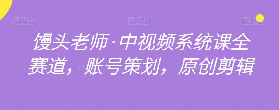 馒头老师·中视频系统课全赛道，账号策划，原创剪辑-网赚项目平台