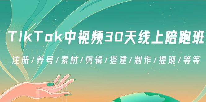 TikTok中视频-30天线上陪跑班：注册/养号/素材/剪辑/搭建/制作/提现/等等-网赚项目平台