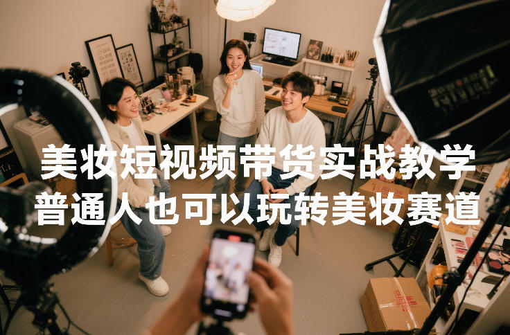 美妆短视频带货实战教学，普通人也可以玩转美妆赛道-网赚项目平台