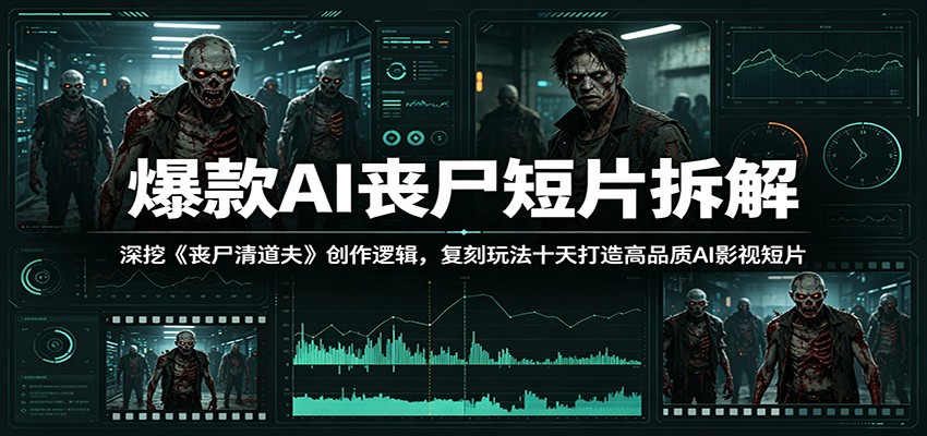 爆款AI丧尸短片拆解:深挖《丧尸清道夫》创作逻辑,复刻玩法快速打造高品质AI影视短片-网赚项目平台