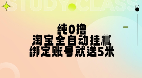 纯0撸，淘宝全自动挂JI，授权登录就得5米，多号多赚【揭秘】-网赚项目平台