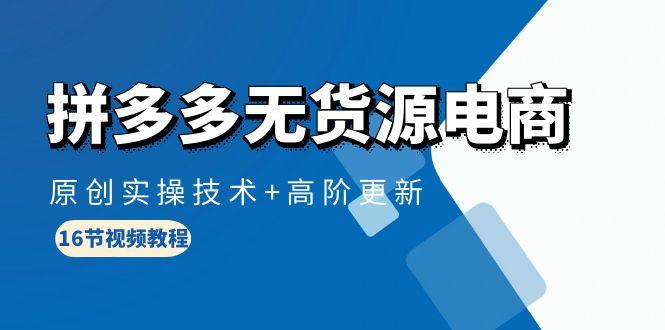 (10015期)拼多多无货源电商，原创实操技术+高阶更新(16节视频教程)-网赚项目平台