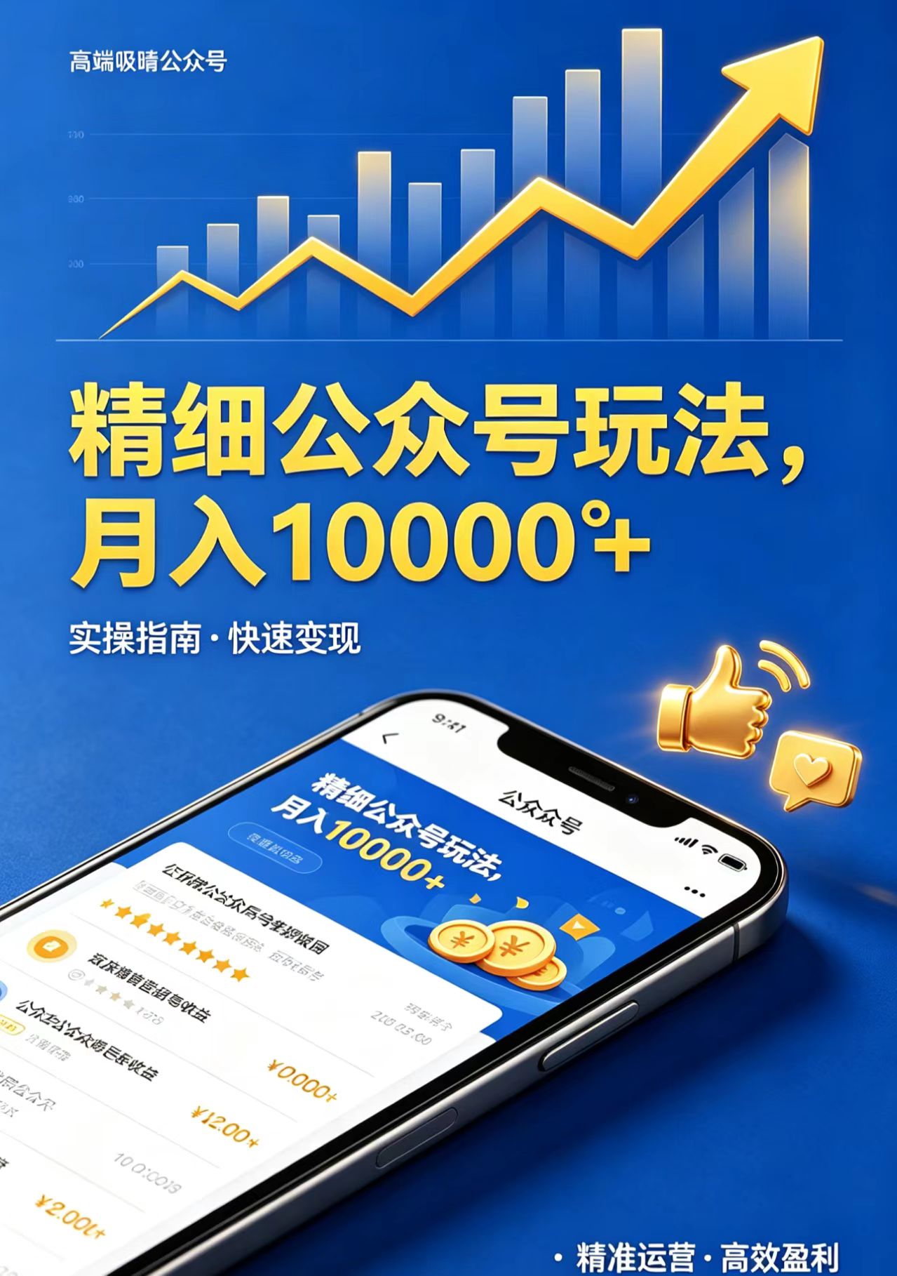 精细公众号玩法，月入10000+，实操指南，快速变现-网赚项目平台