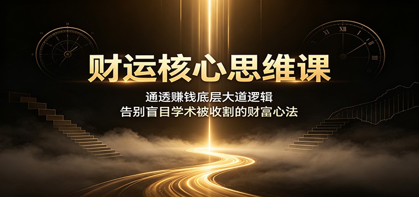 财运核心思维课：通透赚钱底层大道逻辑，告别盲目学术被收割的财富心法-网赚项目平台
