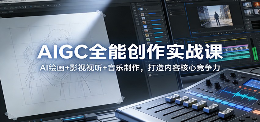 AIGC全能创作实战课:AI绘画+影视视听+音乐制作,打造内容核心竞争力-网赚项目平台