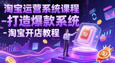 淘宝运营系统课程-打造爆款系统-淘宝开店教程-网赚项目平台