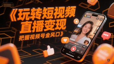 玩转短视频直播变现，把握视频号金风口-网赚项目平台