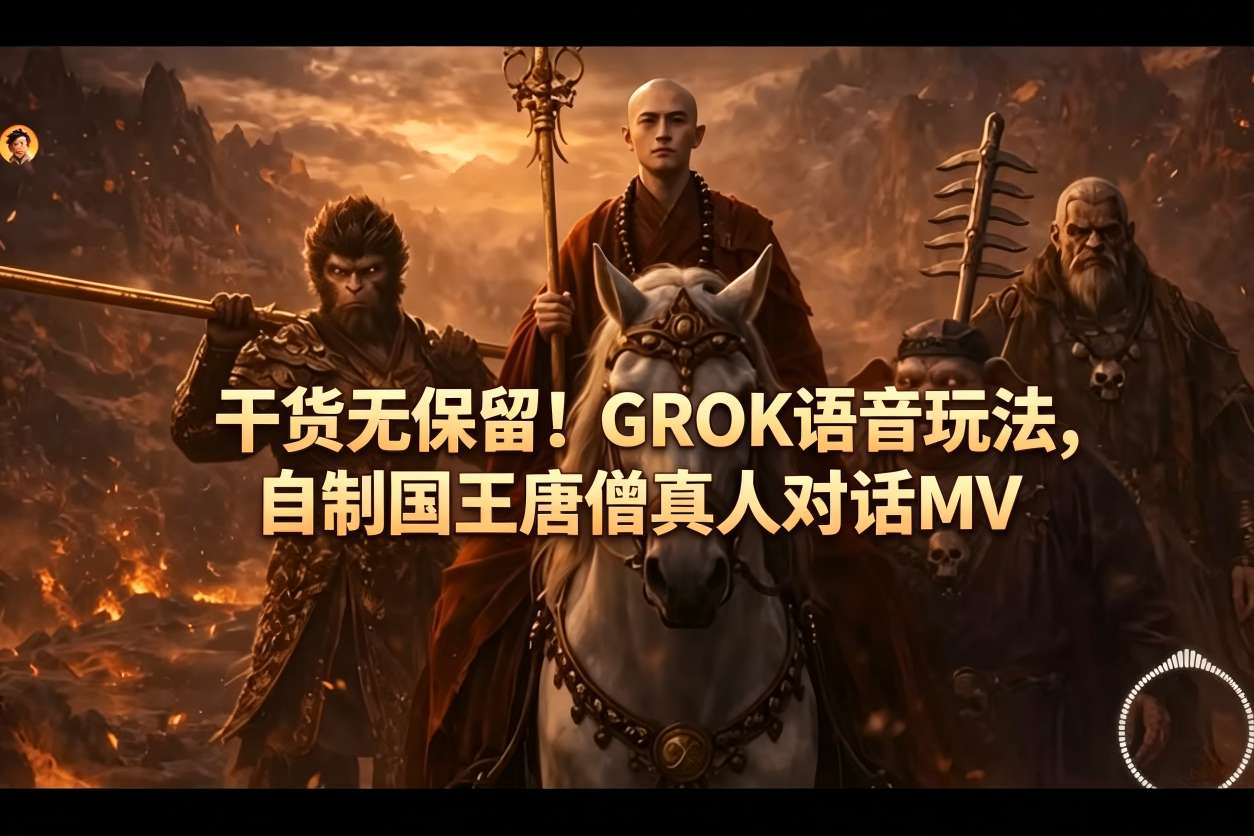 干货无保留！GROK语音玩法，自制国王唐僧真人对话MV-网赚项目平台