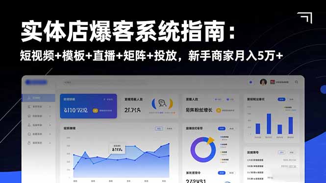 实体店爆客系统指南:短视频+模板+直播+矩阵+投放,新手商家月入5万+-网赚项目平台
