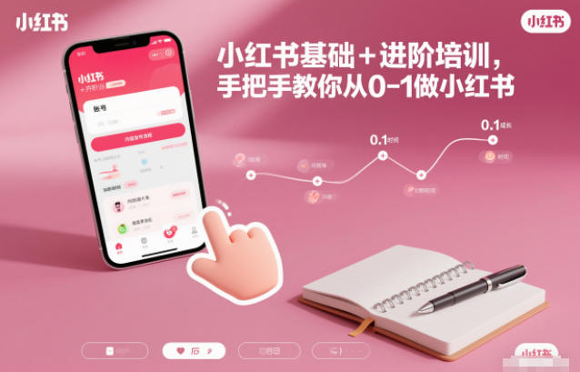 小红书基础+进阶培训,手把手教你从0-1做小红书-网赚项目平台
