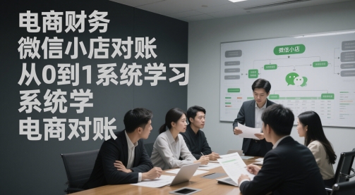 电商财务微信小店对账，从0到1系统学习电商对账-网赚项目平台