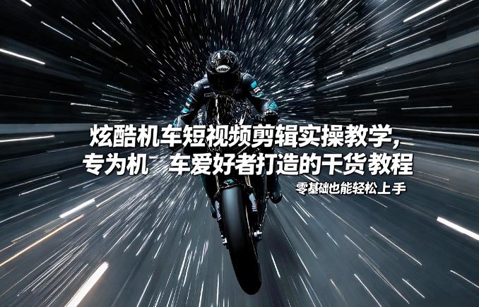 炫酷机车短视频剪辑实操教学,专为机车爱好者打造的干货教程,零基础也能轻松上手-网赚项目平台