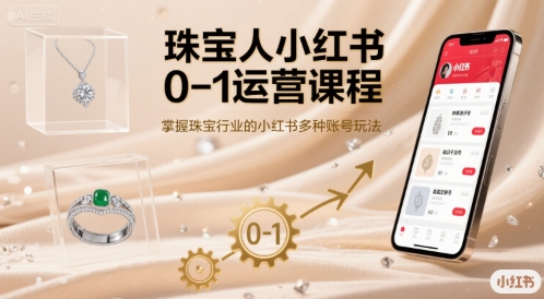 珠宝人小红书0-1运营课程，掌握珠宝行业的小红书多种账号玩法-网赚项目平台