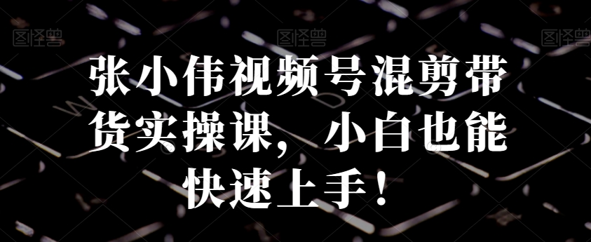 张小伟视频号混剪带货实操课，小白也能快速上手！-网赚项目平台