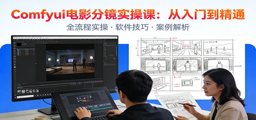 ComfyUI电影分镜实操课:分镜一致性,全流程AI视频制作,零基础也能做专业分镜-网赚项目平台