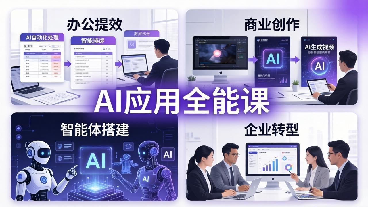 AIGC 应用师全能课-更新:办公提效、商业创作、智能体搭建、企业转型,一站式学会AI应用-网赚项目平台
