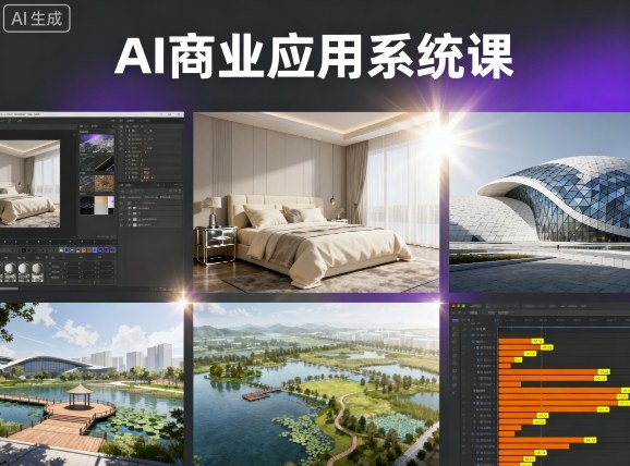 AI商业应用系统课，室内-软装-建筑-景观，智能设计+效果图+动画画实战-网赚项目平台