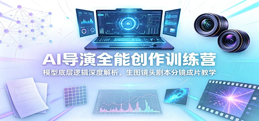 AI导演全能创作训练营：模型底层逻辑深度解析，生图镜头剧本分镜成片教学-网赚项目平台