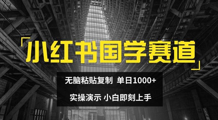 小红书国学赛道，无脑粘贴复制，单日1K，实操演示，小白即刻上手【揭秘】-网赚项目平台