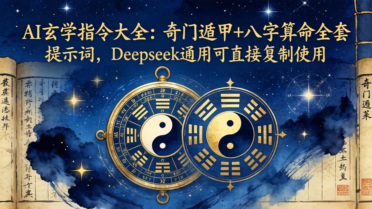 AI玄学指令大全：奇门遁甲+八字算命全套提示词，Deepseek通用可直接复制使用-网赚项目平台