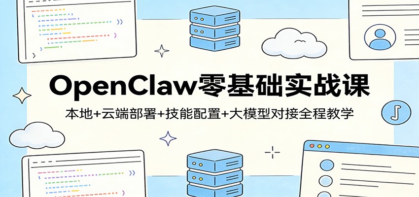 OpenClaw零基础实战课：本地+云端部署+技能配置+大模型对接全程教学-网赚项目平台