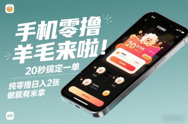 手机零撸薅羊毛来啦！20秒搞定一单，纯零撸日入2张，做就有米拿【揭秘】-网赚项目平台