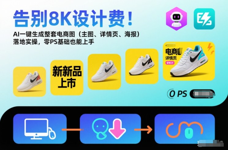 告别8K设计费!AI一键生成整套电商图(主图、详情页、海报)落地实操,零PS基础也能上手-网赚项目平台