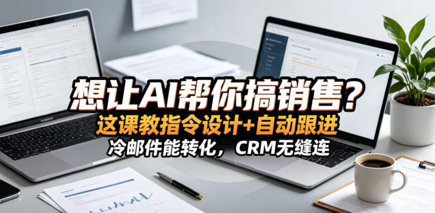 想让AI帮你搞销售？这课教指令设计+自动跟进，冷邮件能转化，CRM无缝连！【原创双语字幕】-网赚项目平台