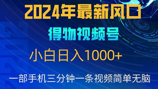 2024年5月最新蓝海项目，小白无脑操作，轻松上手，日入1000+-网赚项目平台