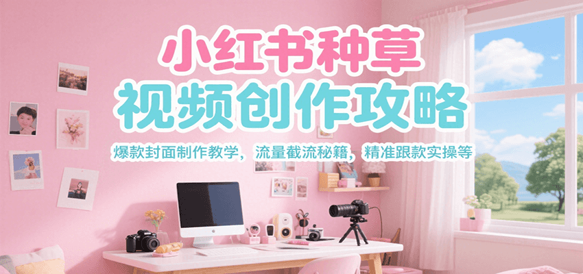 小红书种草视频创作攻略，爆款封面制作教学 ，流量截流秘籍 ，精准跟款实操等-网赚项目平台