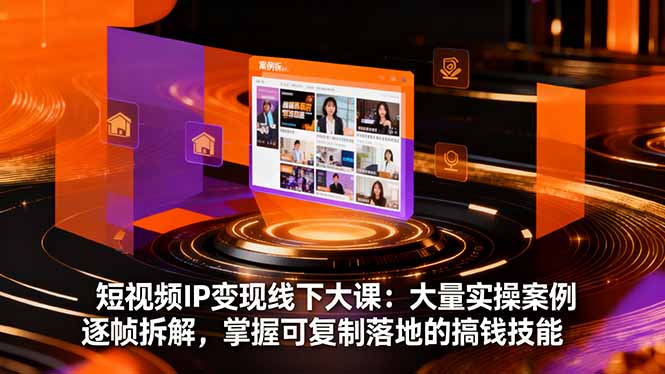 短视频IP变现线下大课：大量实操案例逐帧拆解，掌握可复制落地的搞钱技能-网赚项目平台