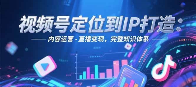视频号定位到IP打造：账号搭建-内容运营-直播变现，完整知识体系-网赚项目平台