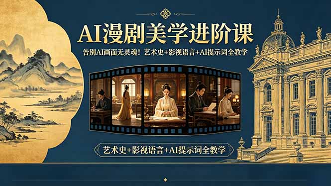 告别AI画面无灵魂！AI漫剧美学进阶课，艺术史+影视语言+AI提示词全教学-网赚项目平台