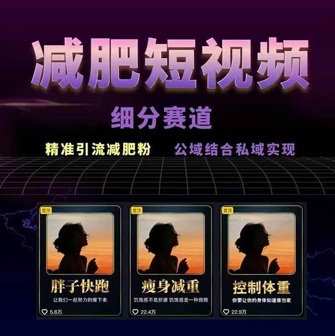 图片[2]-减肥短视频运营实战课：含素材制作、剪映教学，讲精准引流、变现设计与内容模板技巧-网赚项目平台