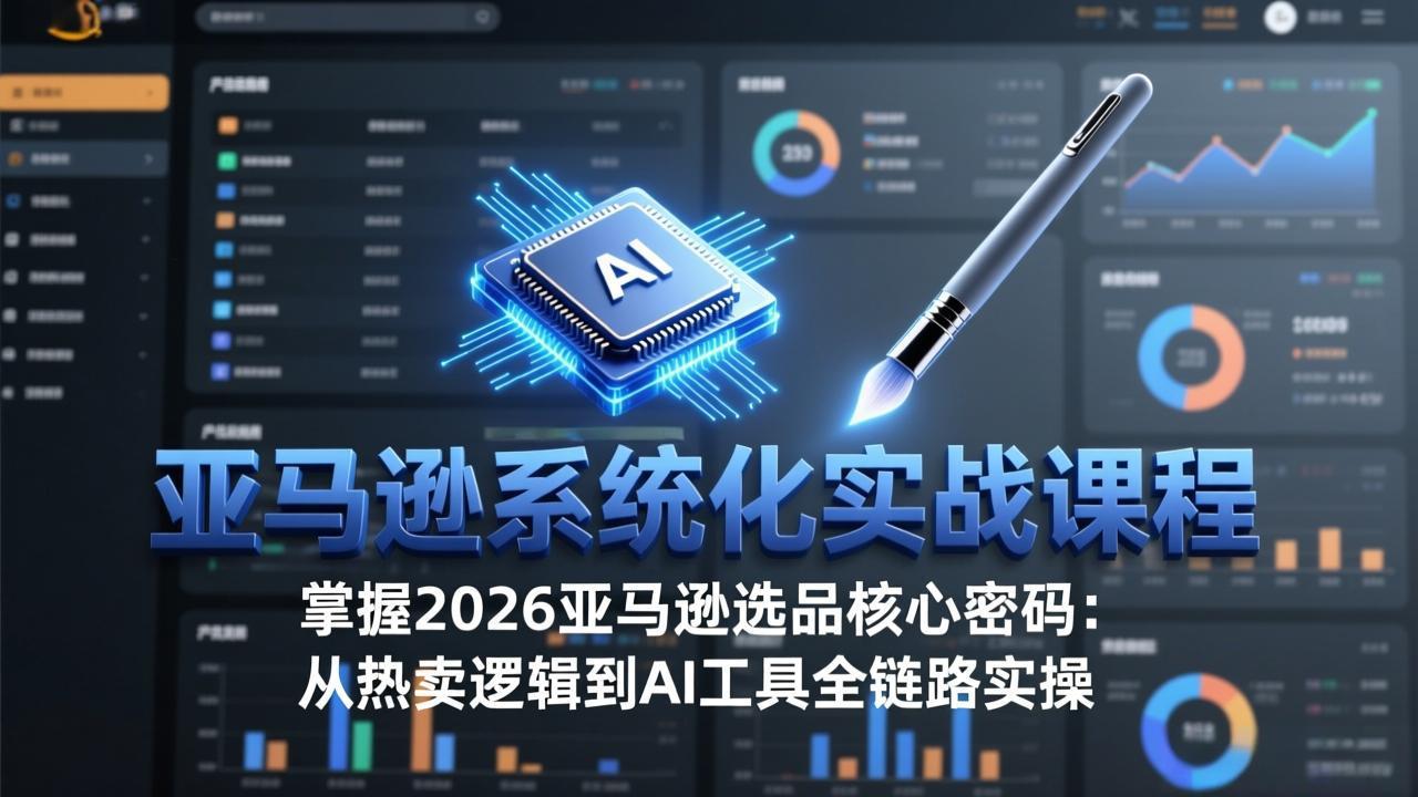 亚马逊系统化实战课-更新3月：2026最新选品方法论，从热卖原因分析到AI作图，提升选品成功率-网赚项目平台