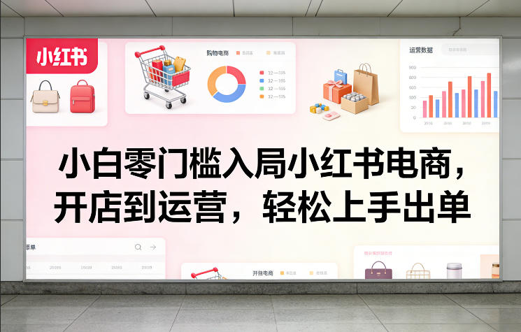 小白零门槛入局小红书电商，开店到运营，轻松上手出单-网赚项目平台