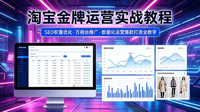 2026 淘宝金牌运营实战教程，SEO权重优化万相台推广，数据化运营爆款打造全教学-网赚项目平台