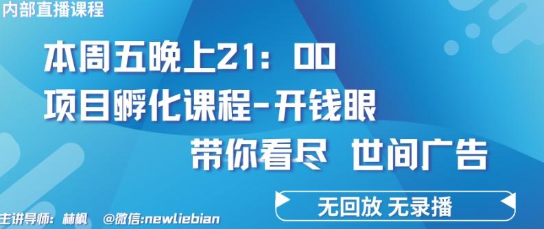4.26日内部回放课程《项目孵化-开钱眼》赚钱的底层逻辑【揭秘】-网赚项目平台