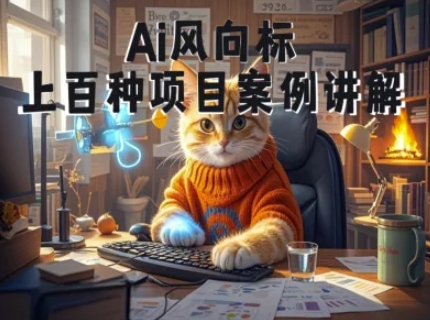 Ai风向标-附100种项目案例玩法-0基础小白到大神ai视频商业应用教学-网赚项目平台