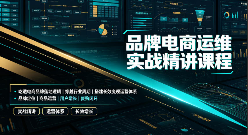 品牌电商运维实战精讲课程｜吃透电商品牌落地逻辑、穿越行业周期、搭建长效变现运营体系-网赚项目平台