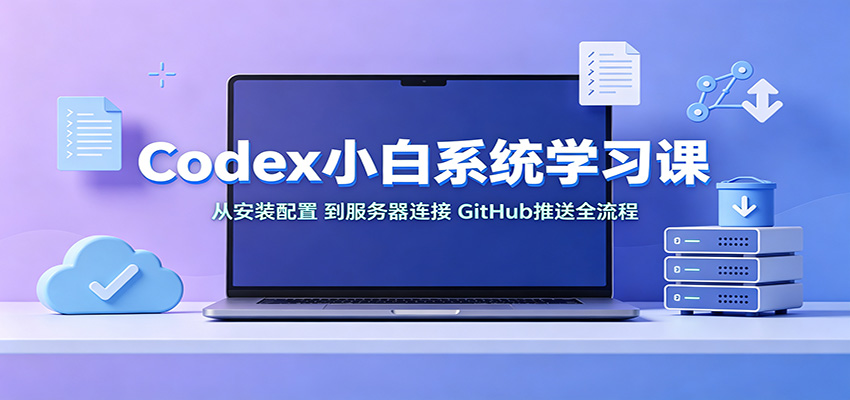 Codex小白系统学习课：小从安装配置，到服务器连接、GitHub推送全流程-网赚项目平台