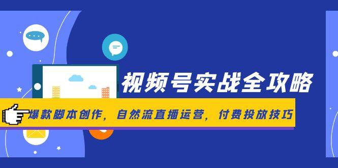 视频号实战全攻略，爆款脚本创作，自然流直播运营，付费投放技巧-网赚项目平台